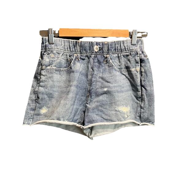 Rag & Bone Cotton Terry Women's Miramar Faux Denim Print Shorts Size S/P - Picture 1 of 5